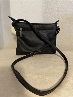 Enzo Angiolini Black Leather Crossbody Bag - Everyday Convertible Style
